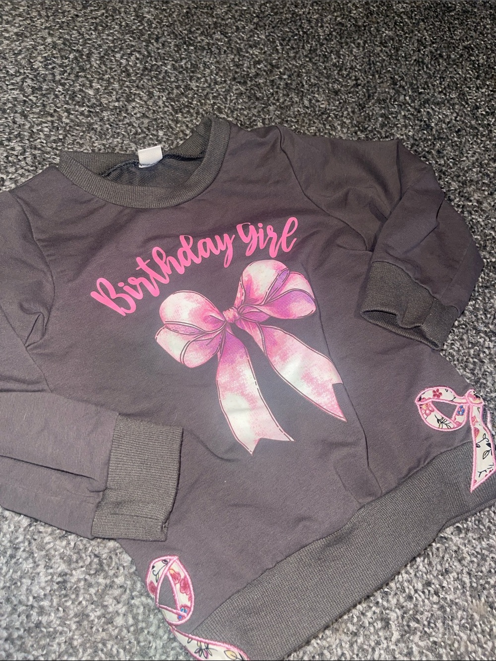 Birthday Girl Pink Bow Crewneck